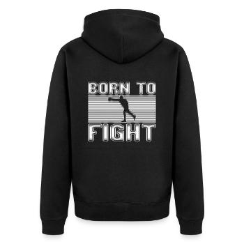 Boxe - Veste à capuche bio Premium Unisexe - noir - Dos - Nico (187cm)