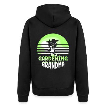 Gartenarbeit Oma Großmutter Gärtnerin Garten - Unisex Premium Bio Zip Hoodie - Schwarz - Hinten - Nico (187cm)