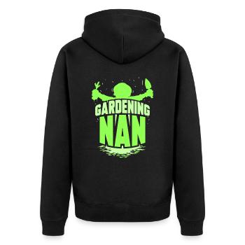 Gartenarbeit Großmutter Garten Oma Gärtnerin - Unisex Premium Bio Zip Hoodie - Schwarz - Hinten - Nico (187cm)