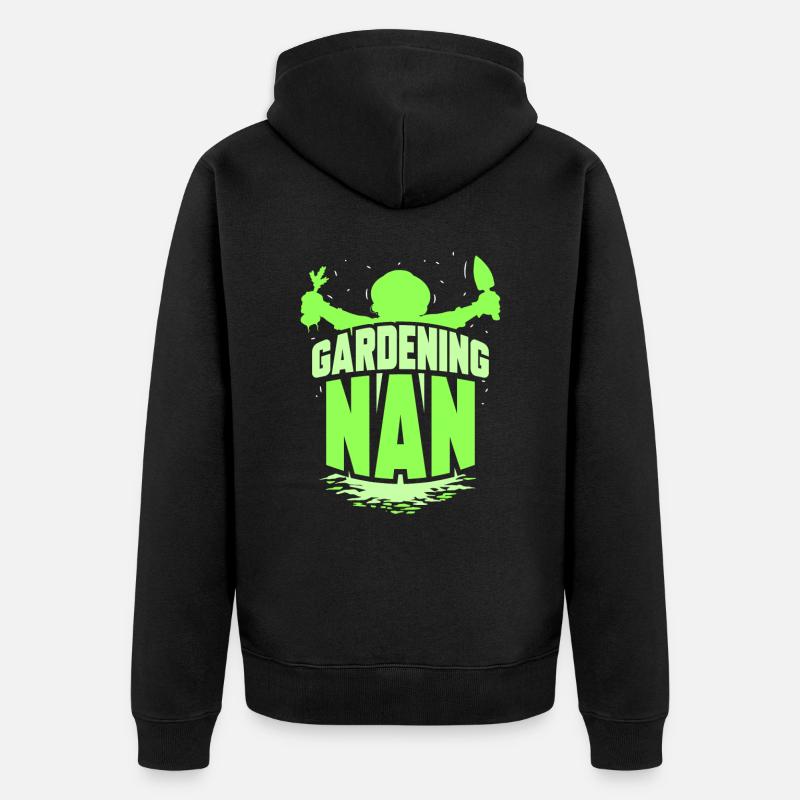 Gartenarbeit Großmutter Garten Oma Gärtnerin - Unisex Premium Bio Zip Hoodie - Schwarz