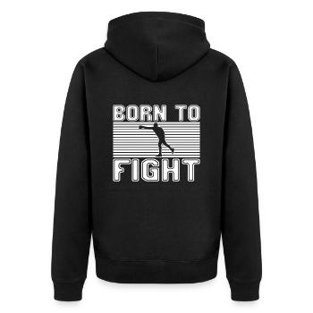 Boxe - Veste à capuche bio Premium Unisexe - noir - Dos - Nico (187cm)