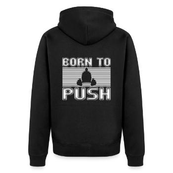 Kraftsport - Unisex Premium Bio Zip Hoodie - Schwarz - Hinten - Nico (187cm)