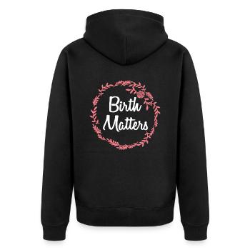 Midwife ObstetricIan - Unisex Premium Organic Zip Hoodie - black - Back - Nico (187cm)