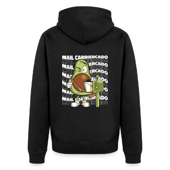 Postman Letter Courier Postman - Unisex Premium Organic Zip Hoodie - black - Back - Nico (187cm)