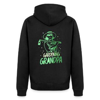 Gartenarbeit Opa Garten Großvater Gärtner - Unisex Premium Bio Zip Hoodie - Schwarz - Hinten - Nico (187cm)