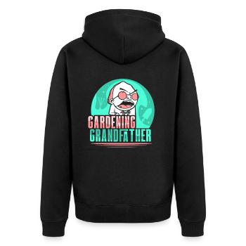 Jardinier Grand-père Jardinier Jardinier - Veste à capuche bio Premium Unisexe - noir - Dos - Nico (187cm)