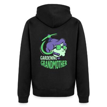 Gartenarbeit Großmutter Garten Oma Gärtnerin - Unisex Premium Bio Zip Hoodie - Schwarz - Hinten - Nico (187cm)