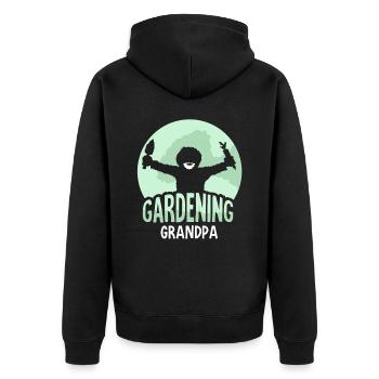 Gartenarbeit Opa Garten Großvater Gärtner - Unisex Premium Bio Zip Hoodie - Schwarz - Hinten - Nico (187cm)