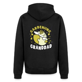 Gartenarbeit Großvater Gärtner Garten Opa - Unisex Premium Bio Zip Hoodie - Schwarz - Hinten - Nico (187cm)