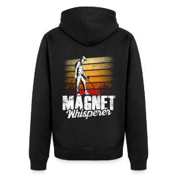 Magnetic Whisperer Magnetic Fishing Magnetic Fisherman - Unisex Premium Organic Zip Hoodie - black - Back - Nico (187cm)