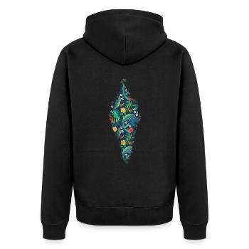 Crème glacée Fleur florale tropicale - Veste à capuche bio Premium Unisexe - noir - Dos - Nico (187cm)