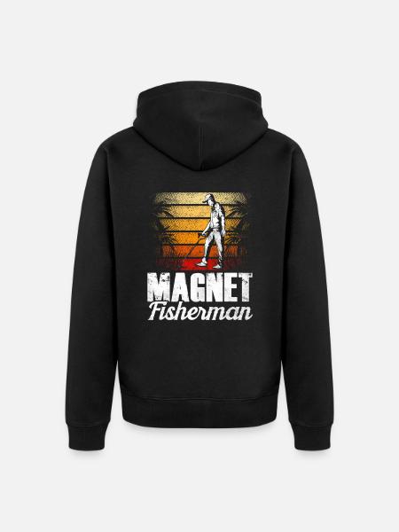 Magnetfischer Magnet Magnetfischen - Unisex Premium Bio Zip Hoodie - Schwarz