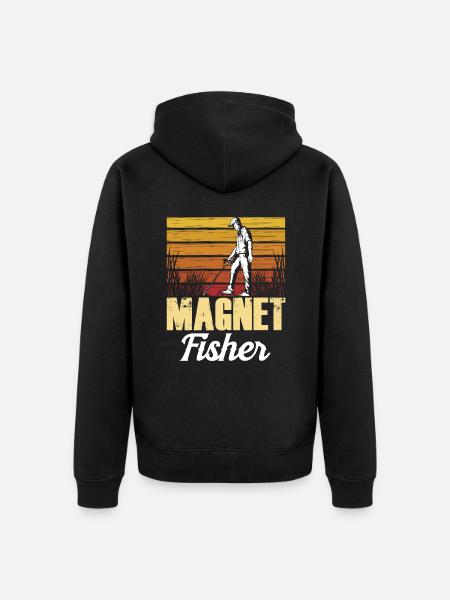 Magnetfischer Magnetfischen Magnet - Unisex Premium Bio Zip Hoodie - Schwarz