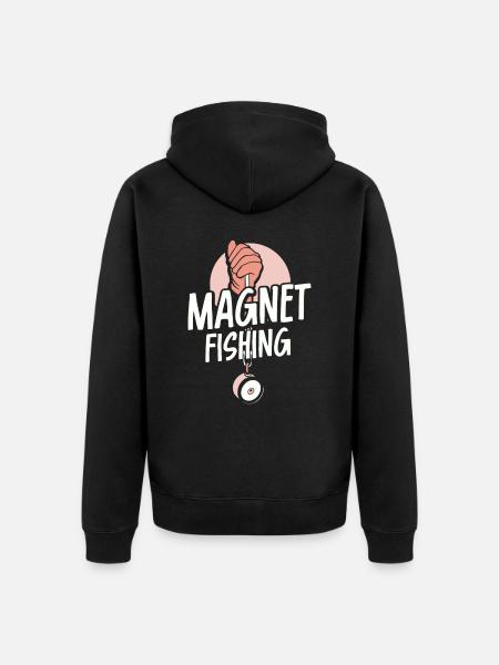 Magnetfischen Magnet Magnetfischer - Unisex Premium Bio Zip Hoodie - Schwarz
