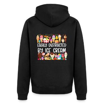 Ice Cream Cone Popsicle Easily - Unisex Premium Bio Zip Hoodie - Schwarz - Hinten - Nico (187cm)