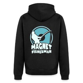Magnetic Fisherman Magnetic Fishing Magnet - Unisex Premium Organic Zip Hoodie - black - Back - Nico (187cm)