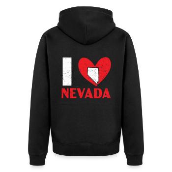 J’aime Nevada USA Amérique Névadians Nevadans - Veste à capuche bio Premium Unisexe - noir - Dos - Nico (187cm)