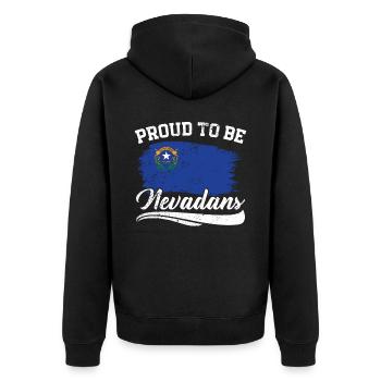 Fier d’être Nevadans USA Amérique J’aime Nevada - Veste à capuche bio Premium Unisexe - noir - Dos - Nico (187cm)