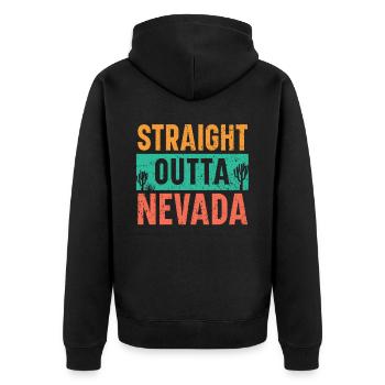 Straight Outta Nevada États-Unis Amérique Nevadans - Veste à capuche bio Premium Unisexe - noir - Dos - Nico (187cm)