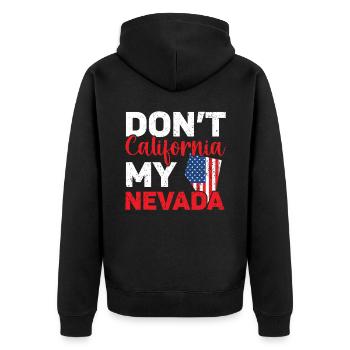 Ne pas Californie Mon Nevada USA Amérique Nevadans - Veste à capuche bio Premium Unisexe - noir - Dos - Nico (187cm)