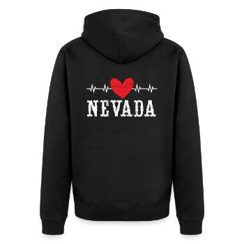 Nevada Heartbeat USA Amérique Névonadiens Nevadans - Veste à capuche bio Premium Unisexe - noir - Dos - Nico (187cm)