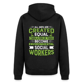 Environmental Social Worker Job Environmentalist - Unisex Premium Organic Zip Hoodie - black - Back - Nico (187cm)