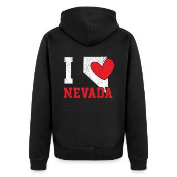 J’aime Nevada USA Amérique Névadians Nevadans - Veste à capuche bio Premium Unisexe - noir - Dos - Nico (187cm)