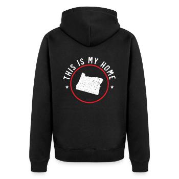 C’est ma maison Oregon USA Amérique Oregoniens - Veste à capuche bio Premium Unisexe - noir - Dos - Nico (187cm)