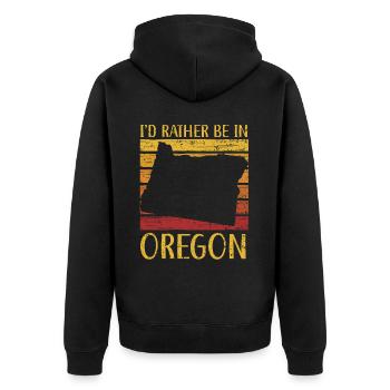 Je préfère être en Oregon USA Amérique Oregoniens - Veste à capuche bio Premium Unisexe - noir - Dos - Nico (187cm)