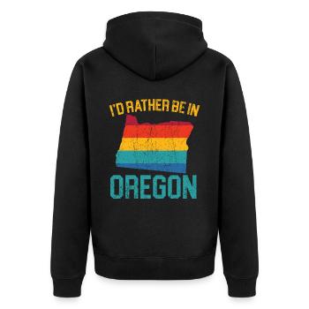 Je préfère être en Oregon USA Amérique Oregoniens - Veste à capuche bio Premium Unisexe - noir - Dos - Nico (187cm)