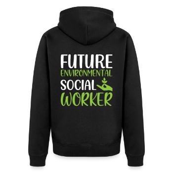 Futur travailleur social environnemental Travail social - Veste à capuche bio Premium Unisexe - noir - Dos - Nico (187cm)
