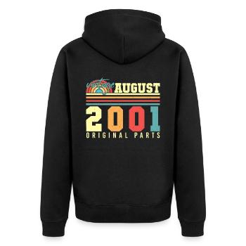 Mois de naissance Août 2001 - Veste à capuche bio Premium Unisexe - noir - Dos - Nico (187cm)