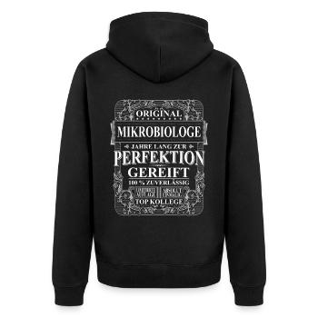 Original Mikrobiologe Kollegen Geschenk Vintage - Unisex Premium Bio Zip Hoodie - Schwarz - Hinten - Nico (187cm)