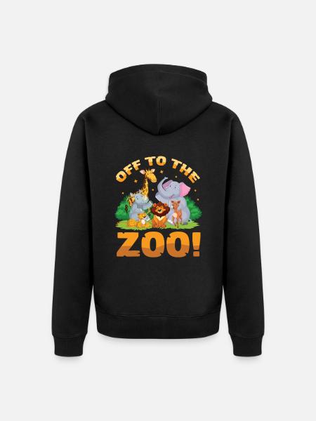 Off to the zoo - Unisex Premium Organic Zip Hoodie - black