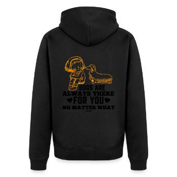 Dog Loyal Friend Pet - Unisex Premium Organic Zip Hoodie - black - Back - Nico (187cm)
