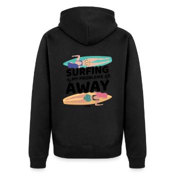 Mère Planche de surf Petite amie Sœur - Veste à capuche bio Premium Unisexe - noir - Dos - Nico (187cm)