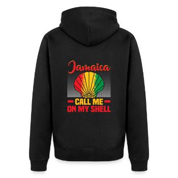 Jamaika Strandurlaub am Meer Design Strandmotiv - Unisex Premium Bio Zip Hoodie - Schwarz - Hinten - Nico (187cm)