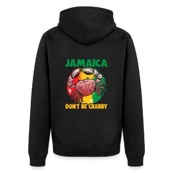 Jamaika Strandurlaub am Meer Design Strandmotiv - Unisex Premium Bio Zip Hoodie - Schwarz - Hinten - Nico (187cm)