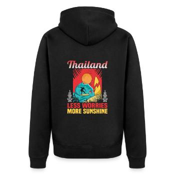 Thailand Beach Holiday by the Sea Design Beach Motif - Unisex Premium Organic Zip Hoodie - black - Back - Nico (187cm)