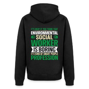 Emploi de travailleur social environnementaliste Environnementaliste - Veste à capuche bio Premium Unisexe - noir - Dos - Nico (187cm)