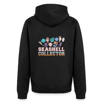Strandurlaub am Meer Design Strandmotiv - Unisex Premium Bio Zip Hoodie - Schwarz - Hinten - Nico (187cm)
