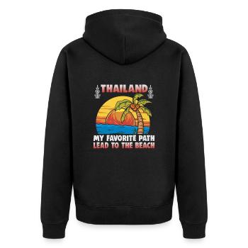 Thaïlande Beach Holiday by the Sea Design Beach Motif - Veste à capuche bio Premium Unisexe - noir - Dos - Nico (187cm)