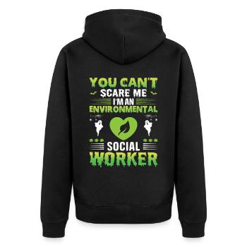 Emploi de travailleur social environnementaliste Environnementaliste - Veste à capuche bio Premium Unisexe - noir - Dos - Nico (187cm)