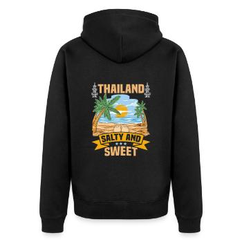Thaïlande Beach Holiday by the Sea Design Beach Motif - Veste à capuche bio Premium Unisexe - noir - Dos - Nico (187cm)