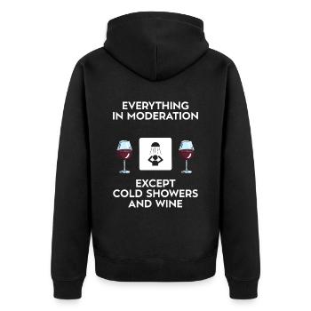 Ice bath - Unisex Premium Organic Zip Hoodie - black - Back - Nico (187cm)