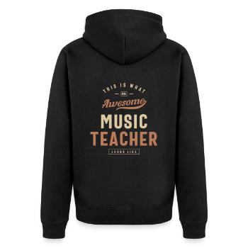 Funny Awesome Musiklehrer Job Beruf - Unisex Premium Bio Zip Hoodie - Schwarz - Hinten - Nico (187cm)