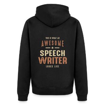 Drôle génial Rédacteur de discours Profession d’emploi - Veste à capuche bio Premium Unisexe - noir - Dos - Nico (187cm)