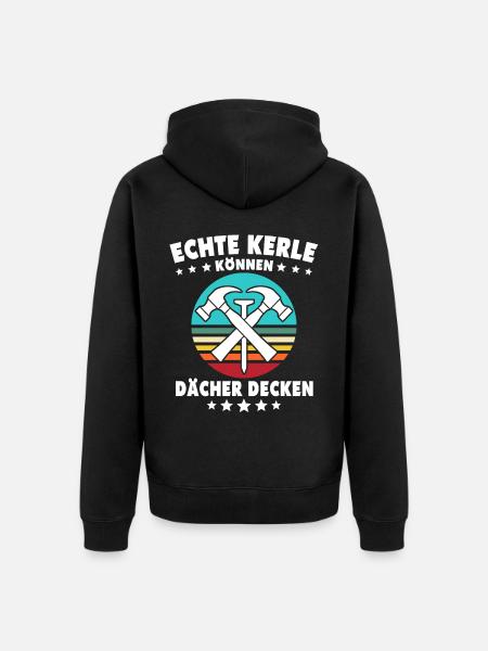 Dachdecker Dächer Decken Dachdecken - Unisex Premium Bio Zip Hoodie - Schwarz