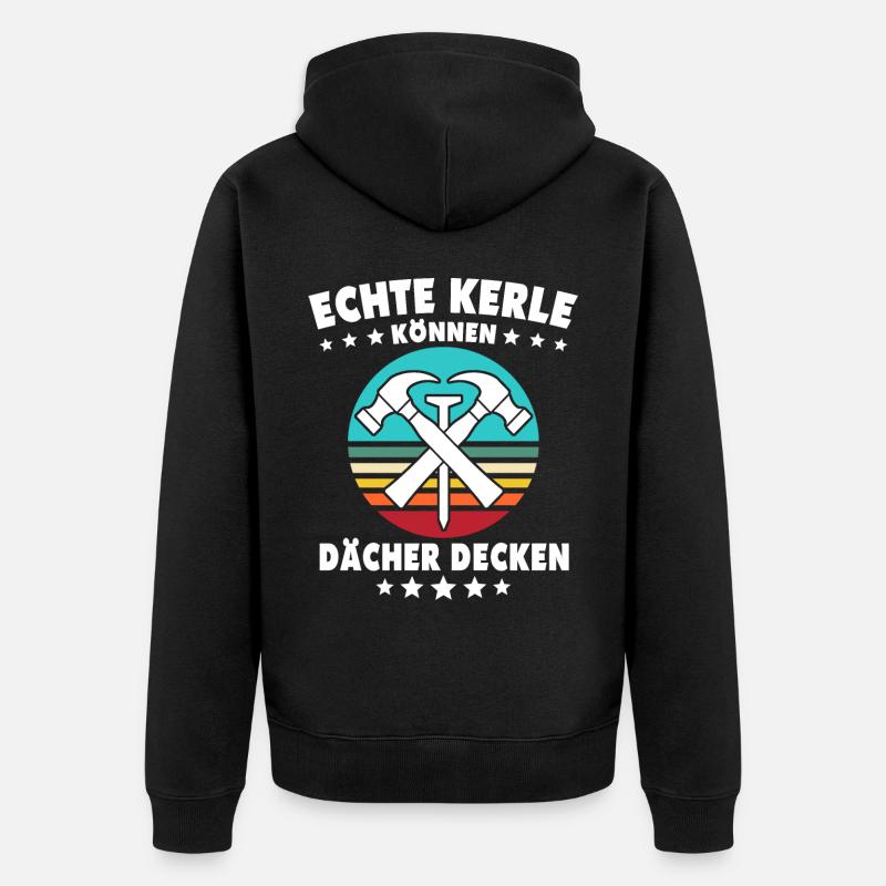 Dachdecker Dächer Decken Dachdecken - Unisex Premium Bio Zip Hoodie - Schwarz