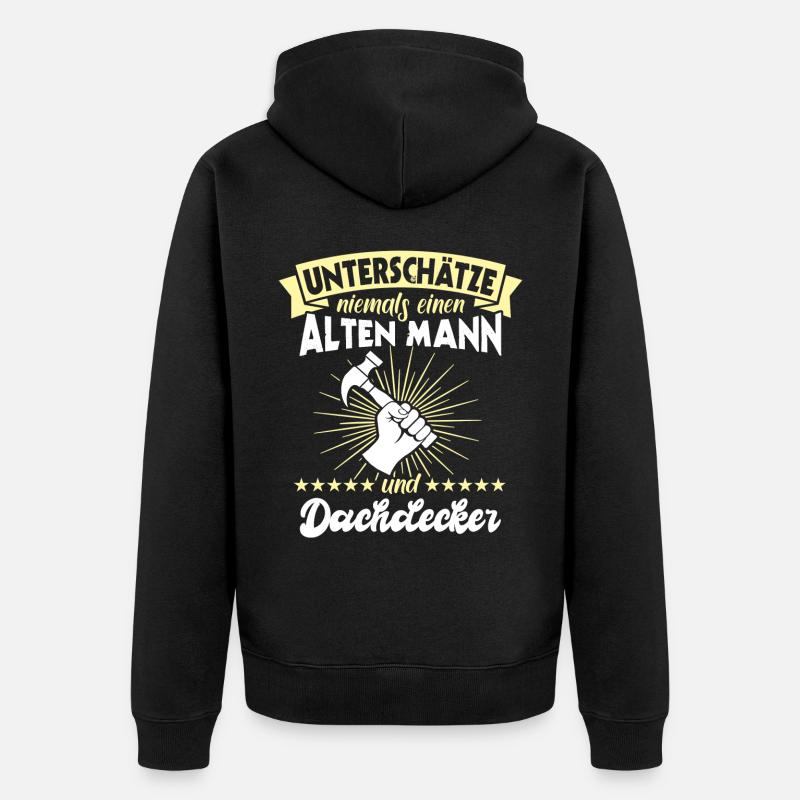 Dachdecker Dächer Decken Dachdecken - Unisex Premium Bio Zip Hoodie - Schwarz